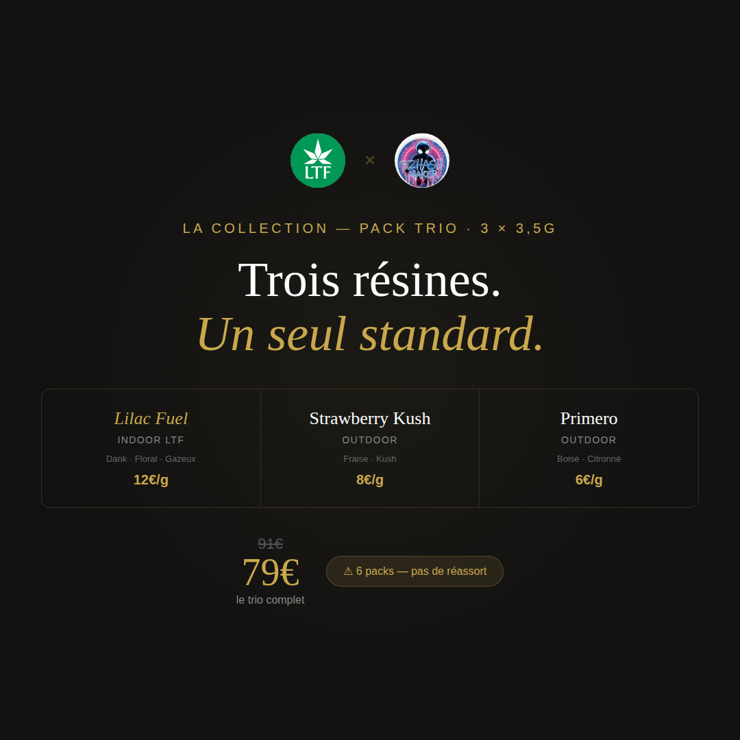 La Collection BZHashmaker — Pack Trio Résines CBD (3 × 3,5g)