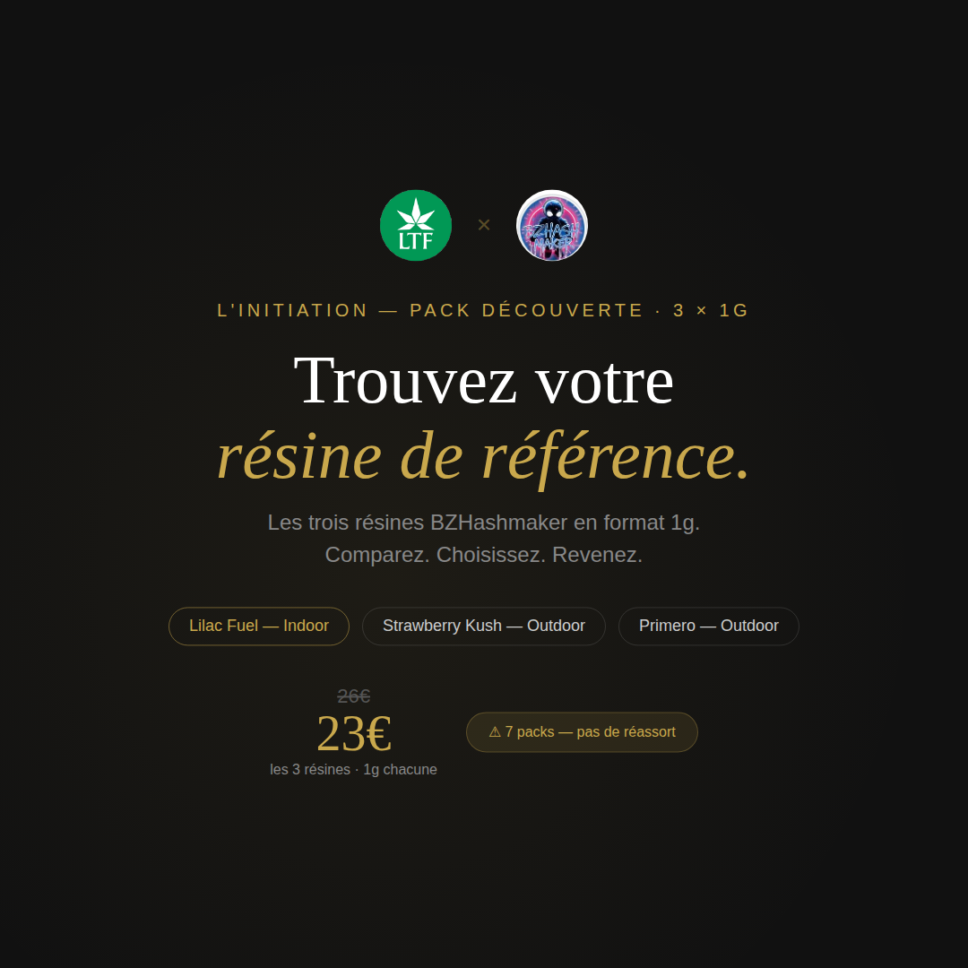 L'Initiation BZHashmaker — Pack Découverte Résines CBD (3 × 1g)