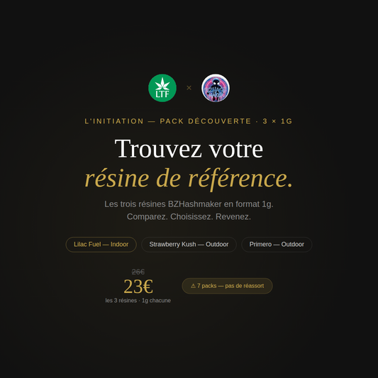 L'Initiation BZHashmaker — Pack Découverte Résines CBD (3 × 1g)