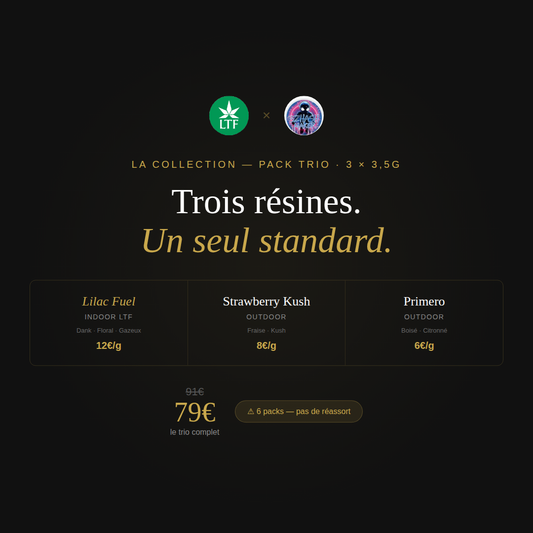 La Collection BZHashmaker — Pack Trio Résines CBD (3 × 3,5g)